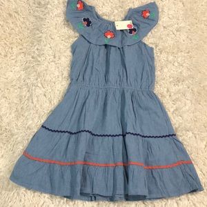 Mini Boden Blue Chambray Peasant Dress NWT size 9-10